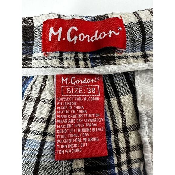M. Gordon Cargo Shorts Mens Sz 38 Classic Outdoor Utility Cotton Plaid Check 26” - Picture 4 of 11